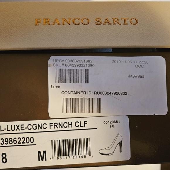 Franco Sarto Brown Leather Round Toe 3 3/4 inch Heels, Size 8M - Picture 9 of 9